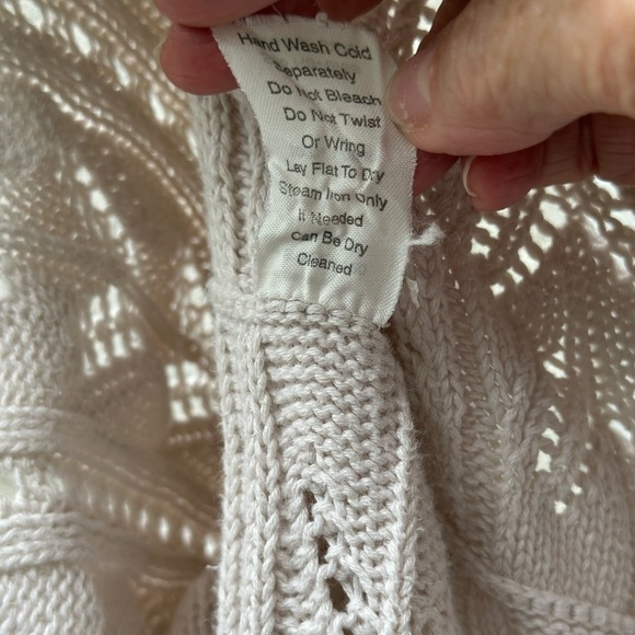 CAbi Cable Knit Cotton Cream Sweater - Picture 9 of 11